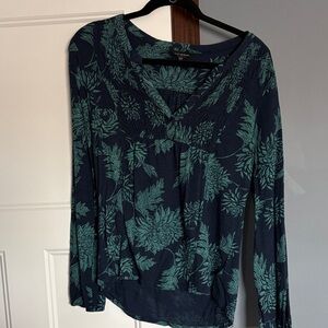 Lucky Brand Green Floral Blouse